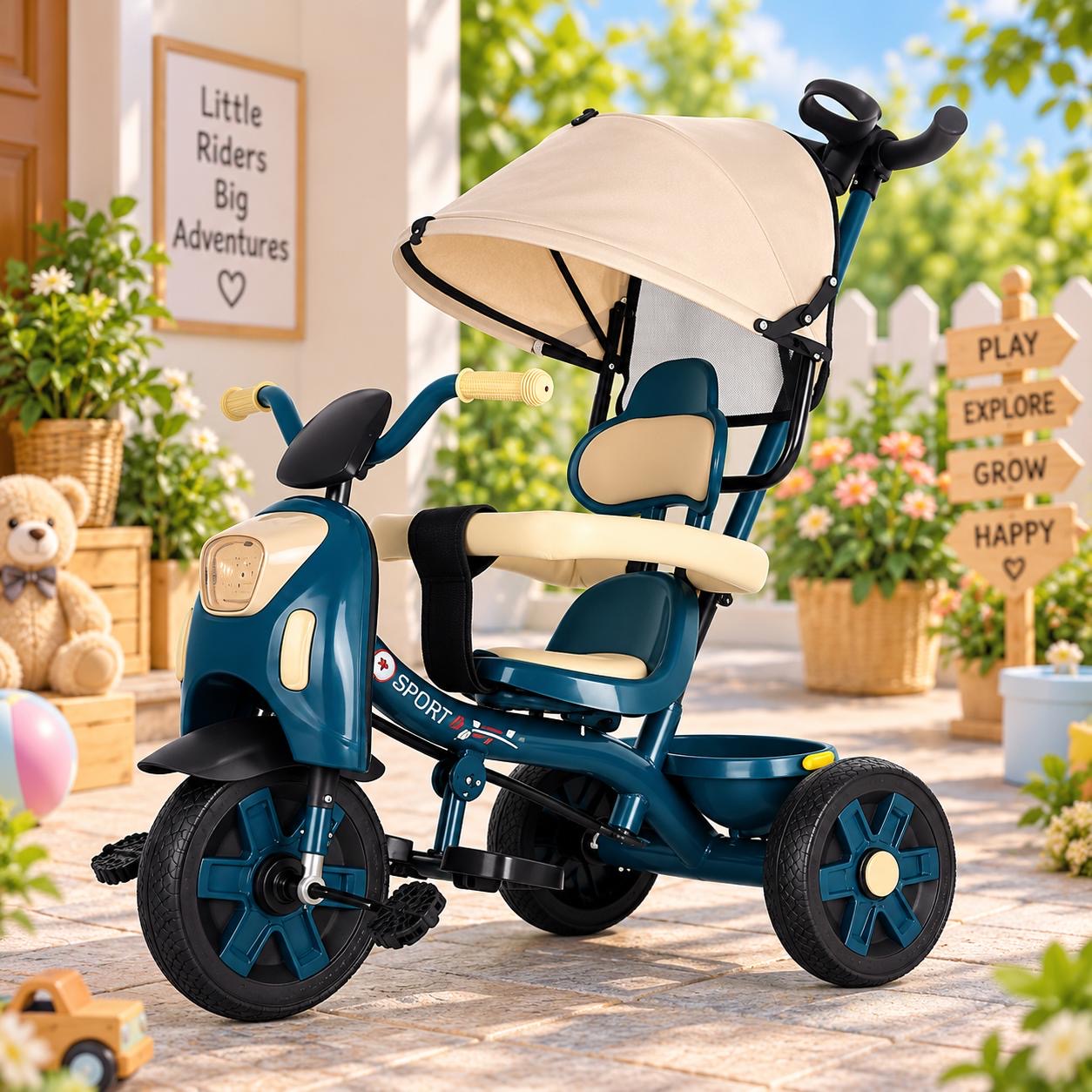 Arrow Tricycle With Hood And Handle Bar